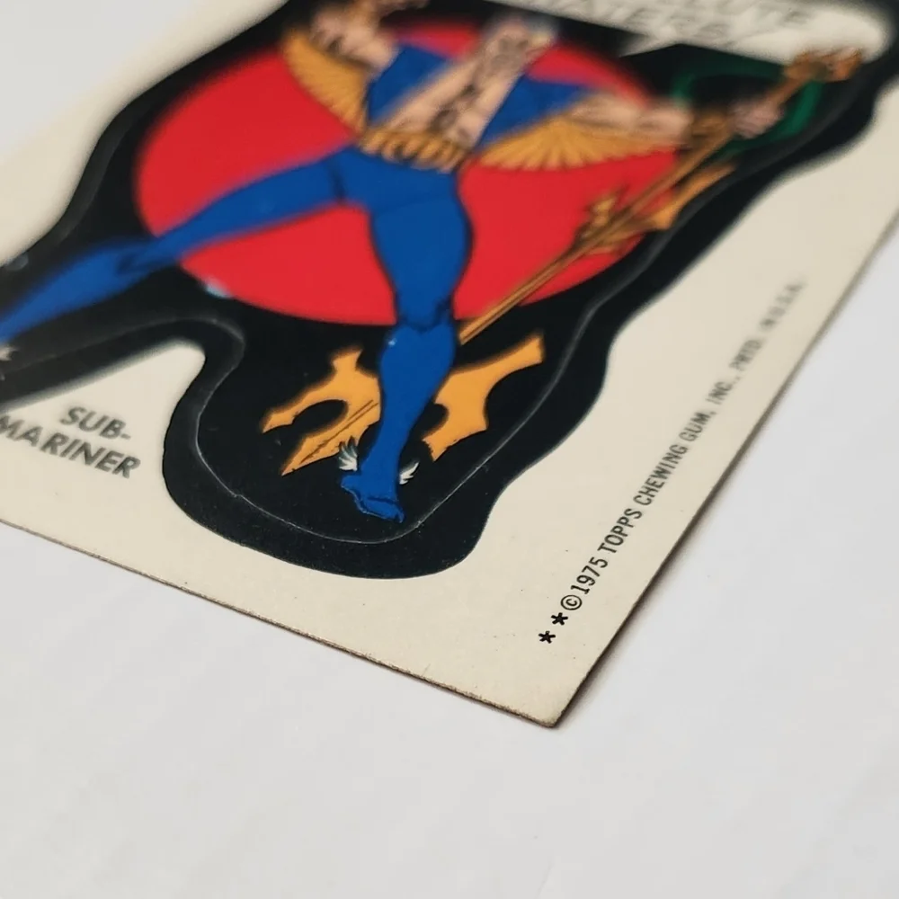 🔱 Vintage 1975 Topps MARVEL Super Heroes Sticker - SUB-MARINER Namor trading 🌊